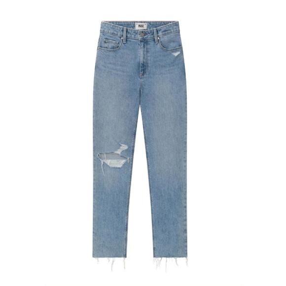 NEW PAIGE women's stella straight leg denim in gnarly destructed - Picture 1 of 3